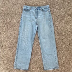 LOFT Light Blue High Waisted Straight Leg Ankle Denim Jeans